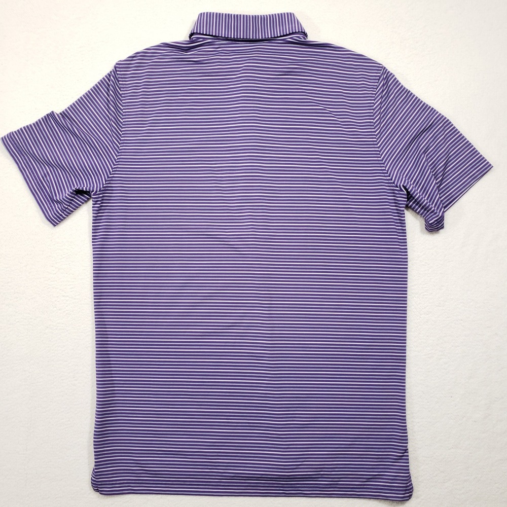 Stitch Golf Polo Shirt Mens Medium Purple Striped Austin Country Club Logo - Picture 3 of 6
